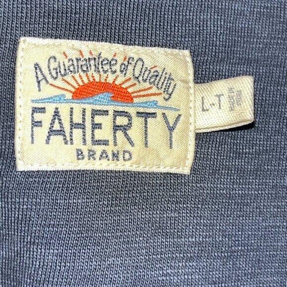 FAHERTY SUNWASHED KNIT SEASONS Single Pocket Shirt Organic Cotton Men's L Tall - Picture 9 of 13